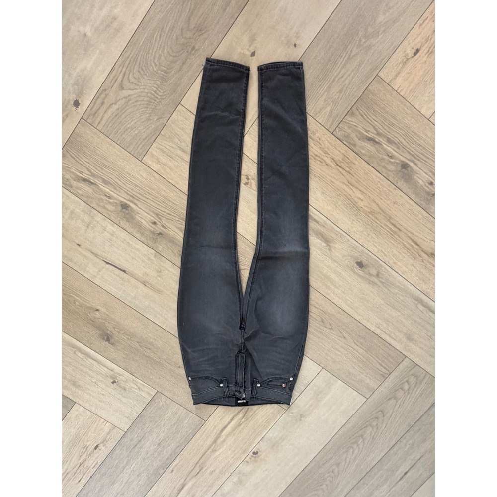 Hudson Blair High Rise Super Skinny Jeans Faded Black Denim Womens 25
